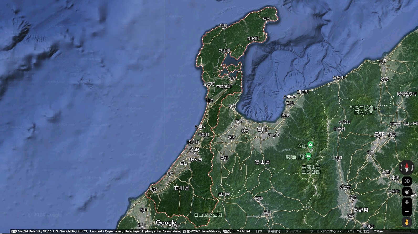 石川県      の地図